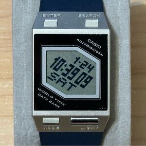 Casio FS-00 Dual Time Film Watch Data Bank Digital Watch 2190 Slim Vintage FS00